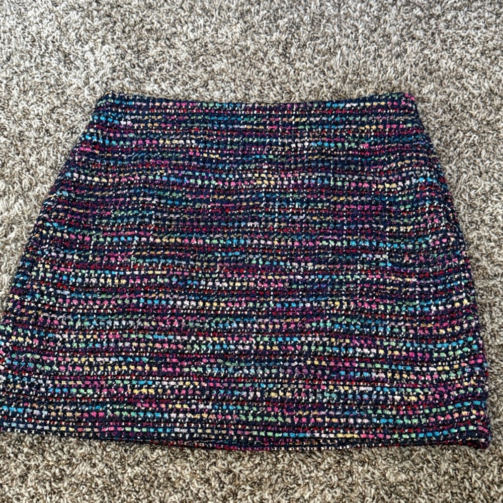 LOFT Vibrant Multicolor Tweed Mini Skirt
